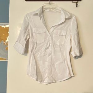 White button down collar shirt